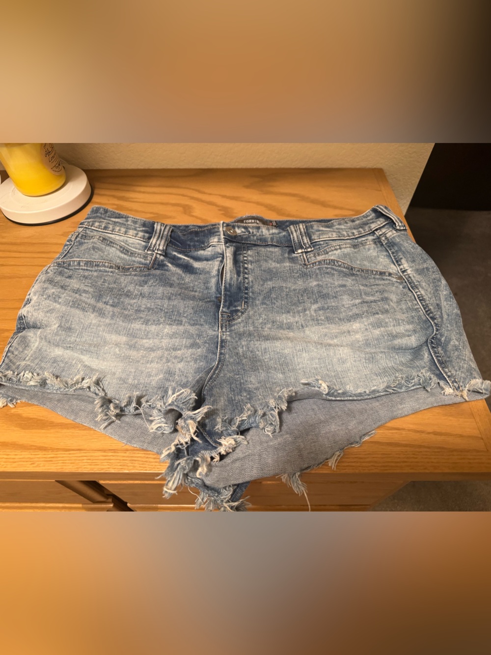 torrid Light Wash Distressed Denim Jean Shorts